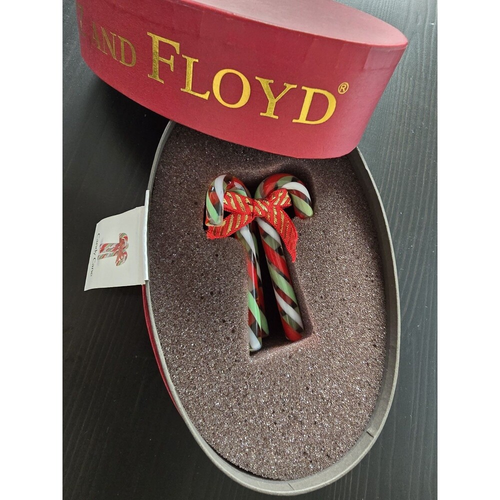 Fitz & Floyd Glass Menagerie Candy Cane Ltd Edition Glass Figurine with Box RARE